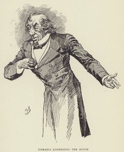 Disraeli che si rivolge alla Camera da Harry Furniss