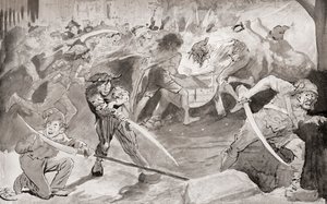 Illustrazione per il romanzo di Charles Dickens Una storia di due città