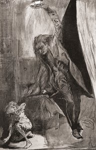 Illustrazione per il romanzo di Charles Dickens Il patto del fantasma