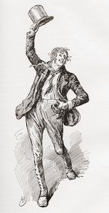 Mark Tapley. Illustrazione di Harry Furniss per il romanzo di Charles Dickens 
