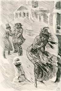 Martha la vagabonda. Illustrazione di Harry Furniss per il romanzo di Charles Dickens David Copperfield, dall