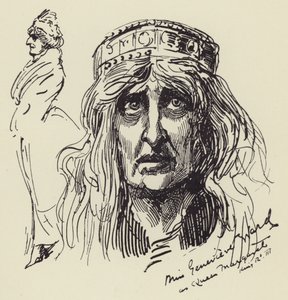 Miss Genevieve Ward come Regina Margherita da Harry Furniss