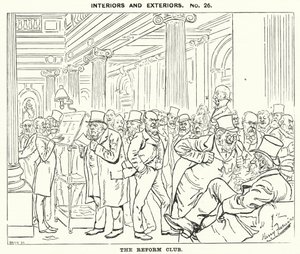 Cartone animato di Punch: Il Reform Club (incisione) da Harry Furniss