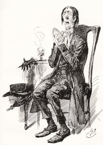 Stiggins. Illustrazione di Harry Furniss per il romanzo di Charles Dickens The Pickwick Papers, dalla The Testimonial Edition, pubblicata nel 1910. da Harry Furniss