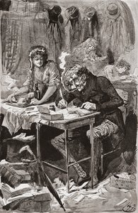 Il mendicante scrittore di lettere (illustrazione per il romanzo Grandi Speranze di Charles Dickens, edizione Testimonial, 1910) da Harry Furniss