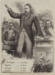 Le elezioni generali, Lord Hartington a Over Darwen, North-East Lancashire da Harry Furniss