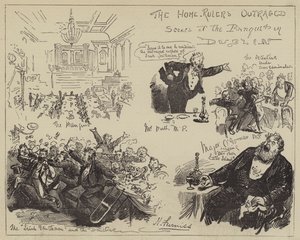 Gli Home-Rulers oltraggiati, scene al banchetto di Dublino