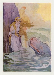 Andromeda e il mostro (litografia a colori) da Harry George Theaker