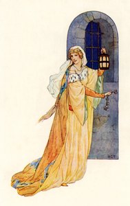 "Seguitemi!", disse la fanciulla (litografia a colori).
