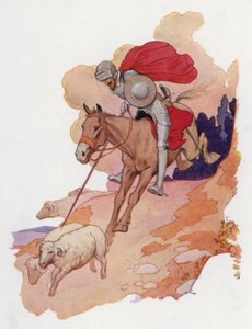 Illustrazione per Don Chisciotte (litografia a colori) da Harry George Theaker