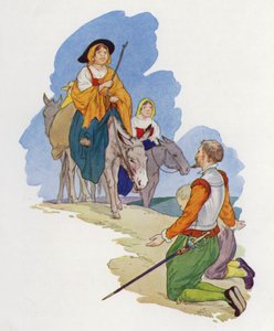 Illustrazione per Don Chisciotte (litografia a colori) da Harry George Theaker