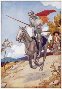 Illustrazione per Don Chisciotte (litografia a colori) da Harry George Theaker
