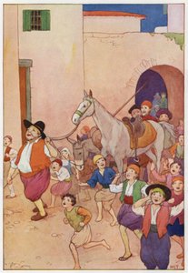 Illustrazione per Don Chisciotte (litografia a colori) da Harry George Theaker