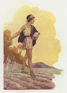 Giasone semina i denti del drago (litografia a colori)