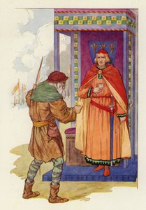 "Vecchio mio", disse il conte Giovanni, "vorrei che mi avessero tagliato la mano destra piuttosto che tu prenda questo premio" (litografia a colori).