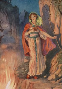 Sigyn, da "Il destino di Loki e dei suoi figli" (litografia a colori)