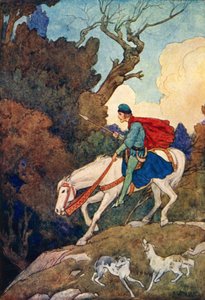 La foresta incantata (litografia a colori) da Harry George Theaker
