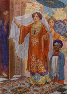La principessa in viaggio verso Bath (litografia a colori) da Harry George Theaker