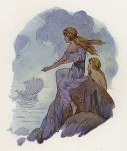 Le sirene (litografia a colori) da Harry George Theaker