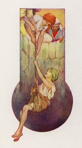 I fratelli tirano fuori Giuseppe dalla fossa (litografia a colori) da Harry George Theaker