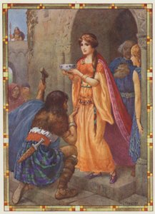 "La signora di Loch Awe", The Token (litografia a colori) da Harry George Theaker