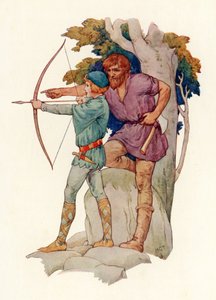 Il giovane Lancillotto viene istruito al tiro con l