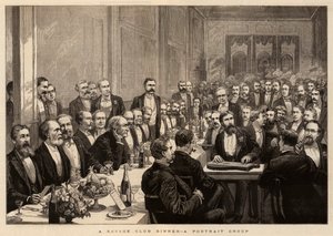 Cena del Savage Club, un gruppo di ritratti