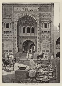 Davanti alla Moschea del Wazir Khan, Lahore da Harry Hamilton Johnston