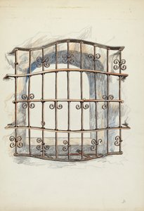Griglia di ferro alla finestra da Harry Mann Waddell