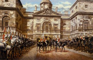 Il cambio della guardia: le guardie a cavallo a Whitehall da Harry and Arthur Charles Payne