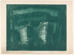 Due barche da Harry van Mook (signed by artist)