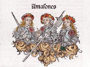 Amazzoni in "Liber Chronicarum" di Hartmann Schedel stampato a Norimberga nel 1493. da Hartmann Schedel