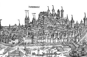 Veduta di Norimberga nel XV secolo da Hartmann Schedel