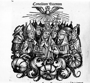 Il Concilio di Nicea. Illustrazione di "Universal Chronicles of Nuremberg" di H. Schedel da Hartmann Schedel