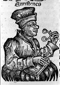 Il filosofo greco Antistene (444-365 a.C.). Xilografia da 