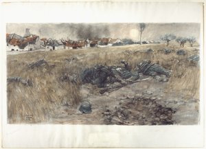 La luna del raccolto, 1918 circa (carboncino e acquerello, pastello su carta)
