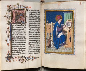 Libro dei Vangeli con Ritratti degli Evangelisti: Iniziale Decorata da Hausbuch Master