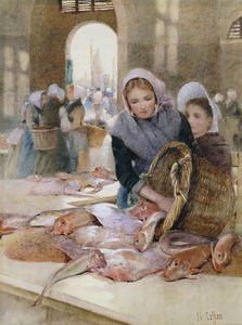 Donne al Mercato del Pesce, Boulogne da Hector Caffieri