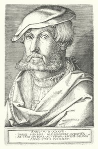 Autoritratto di Heinrich Aldegrever, pittore e incisore tedesco da Heinrich (after) Aldegrever