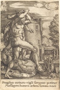 Ercole uccide il drago da Heinrich Aldegrever