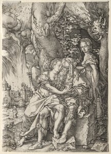 La storia di Lot: Lot con le sue figlie da Heinrich Aldegrever
