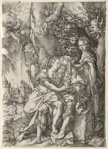 La storia di Lot: Lot con le sue figlie da Heinrich Aldegrever