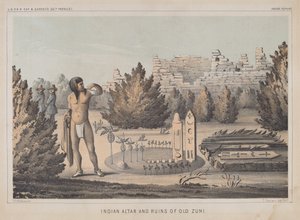 Altare indiano e rovine del vecchio Zuni da Heinrich Baldwin Mollhausen