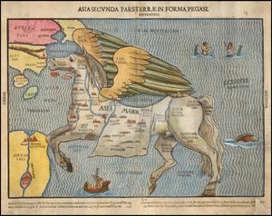 Mappa del 1581 ca. Carta pittorica del 1581 di Heinrich Bünting, raffigurante l