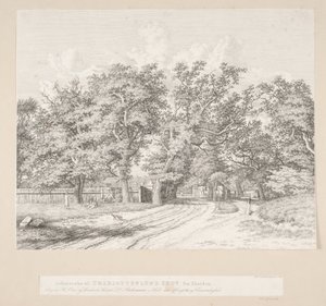 Ingresso alla foresta di Charlottenlund dal lato del lago da Heinrich Buntzen