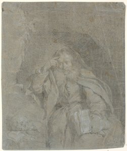 San Girolamo che medita nella sua grotta da Heinrich Dittmers