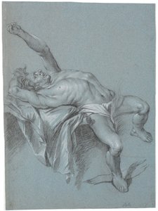 Polifemo legato? (Uomo sdraiato reclinato con il braccio sinistro alzato)