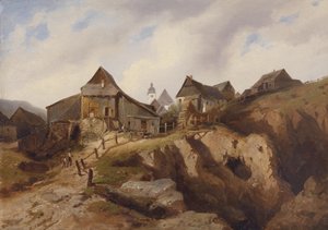 Villaggio vicino ad Altenberg da Heinrich Eduard Müller