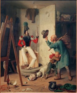 Il contadino nello studio del pittore da Heinrich Franz Gaudenz von Rustige