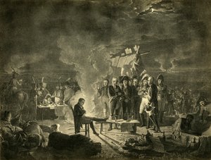 Bivacco di Napoleone sul campo di battaglia di Wagram durante la notte del 5-6 luglio 1809 da Heinrich Guttenberg